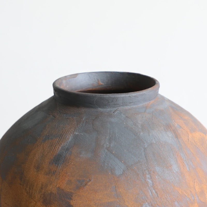 Wabi-Sabi Style Round Ceramic Flower Vase