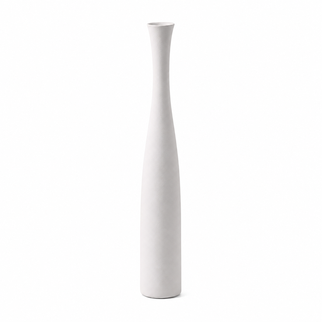 Minimalist Ceramic Floor Vase with Narrow Neck