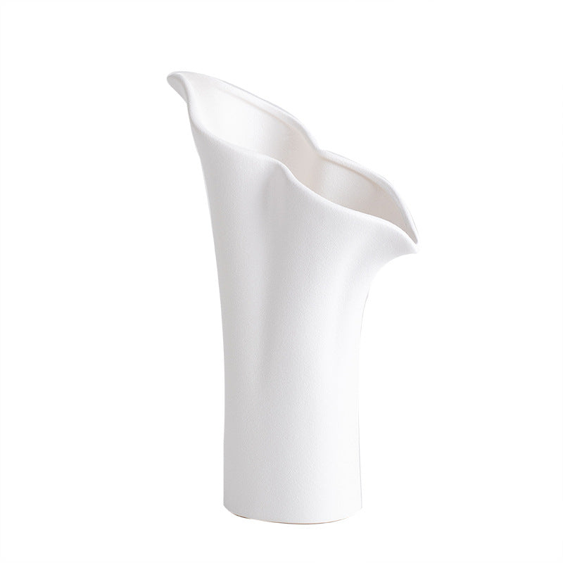 Contemporary Ceramic Vase with Wavy Opening