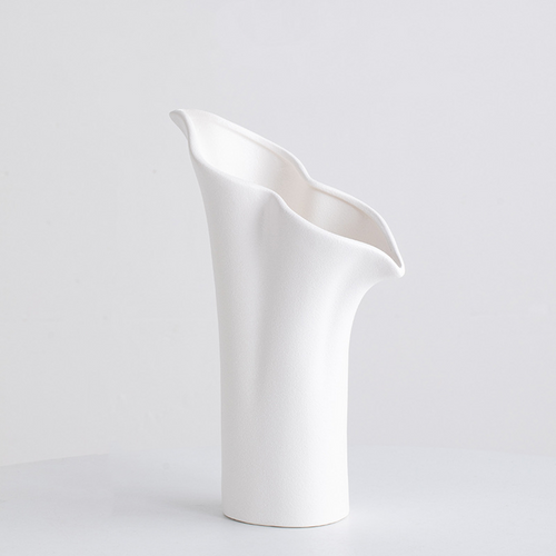Contemporary Ceramic Vase with Wavy Opening